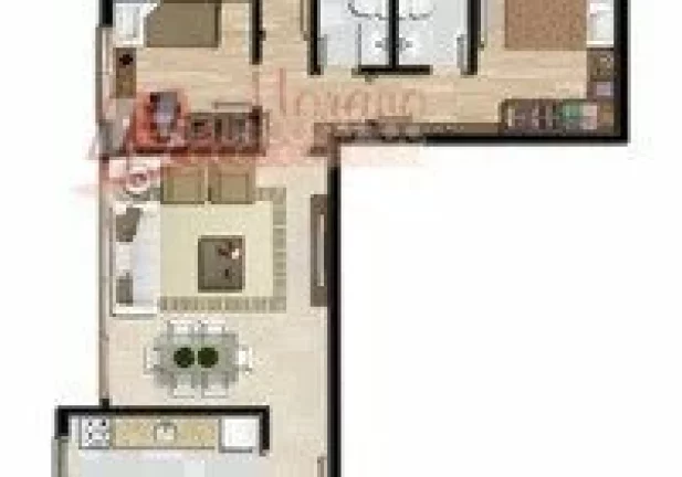 Imagem 2 dormitórios, 1 suite, 1 vaga, com infraestrutura