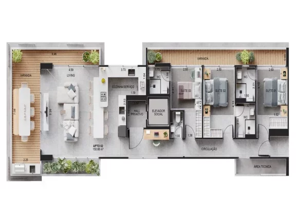 Imagem Apartamento com 3 dorms, Canto do Forte, Praia Grande - R$ 1.58 mi, Cod: 2307