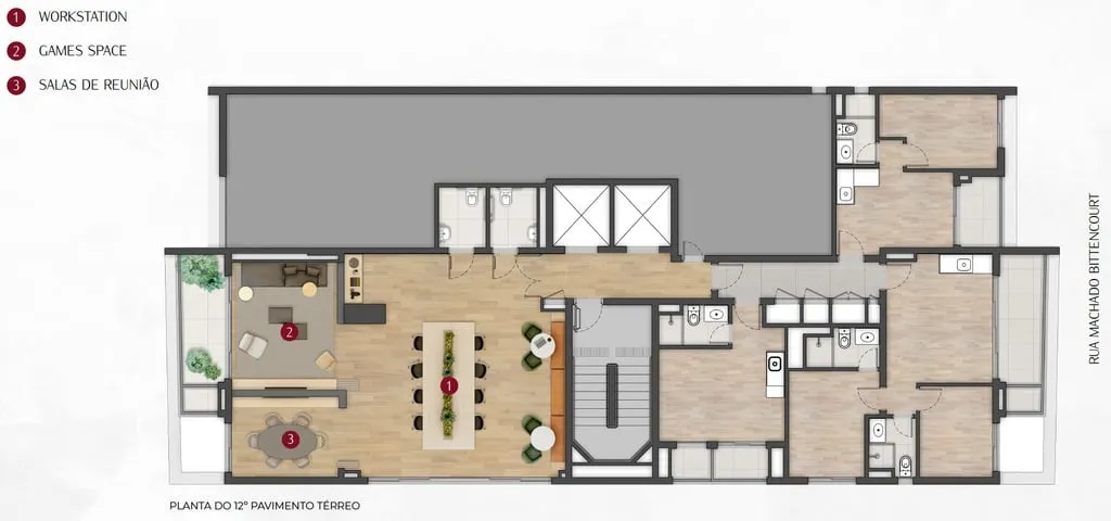 Imagem Com um conceito contemporâneo, o projeto arquitetônico do Walk Bittencourt combina design e requin...