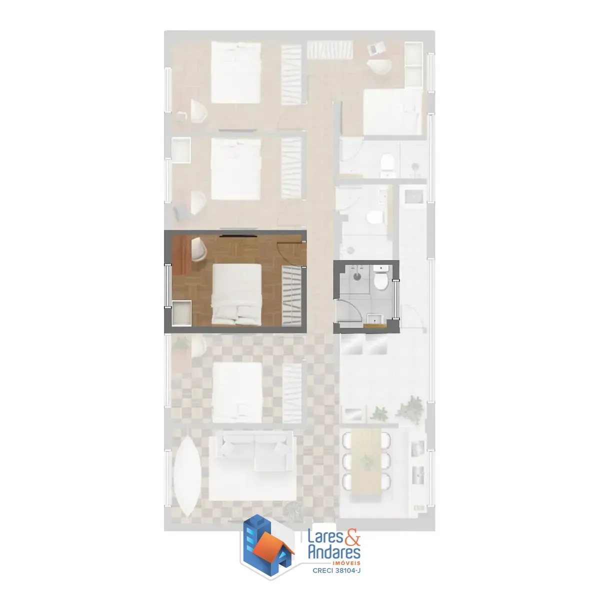 Imagem Apartamento para venda em Pinheiros com 5 quartos, sendo 1 suíte, 134m²