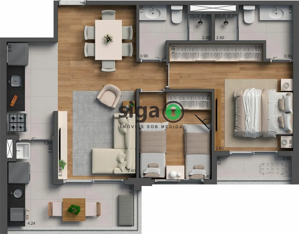 Imagem Villa Pio Alto da Lapa: 63m² de conforto e praticidade em localização privilegiada