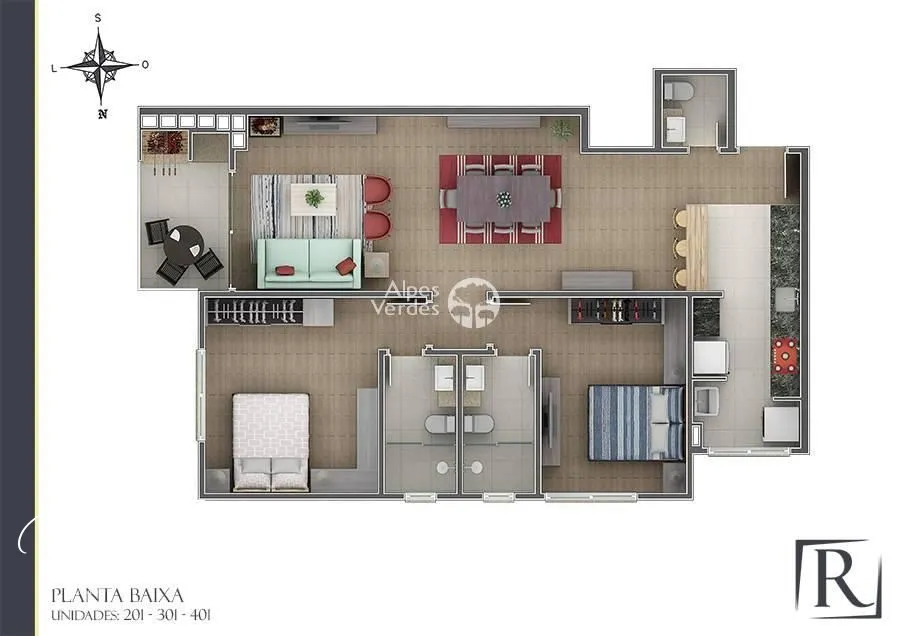 Imagem APARTAMENTO A VENDA 2 SUITE