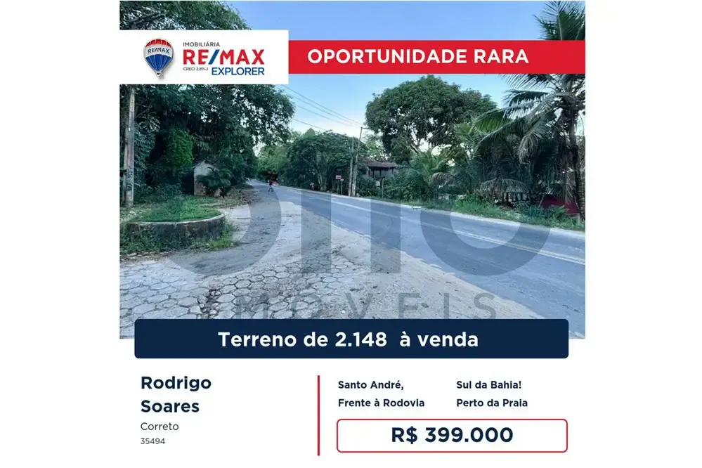 Imagem Terreno de 2.147 m² para venda em Santo André, Santa Cruz Cabrália