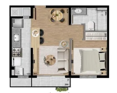 Imagem Apartamento 1 Dorm com Sacada no Alto Lindóia Resort