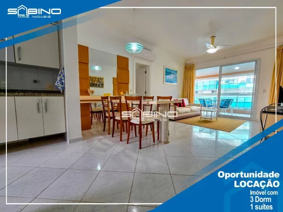 Foto do imóvel Apartamento Pé na Areia locação anual, com 3 dormitórios 113m² - Riviera de São Lourenço Bertioga SP