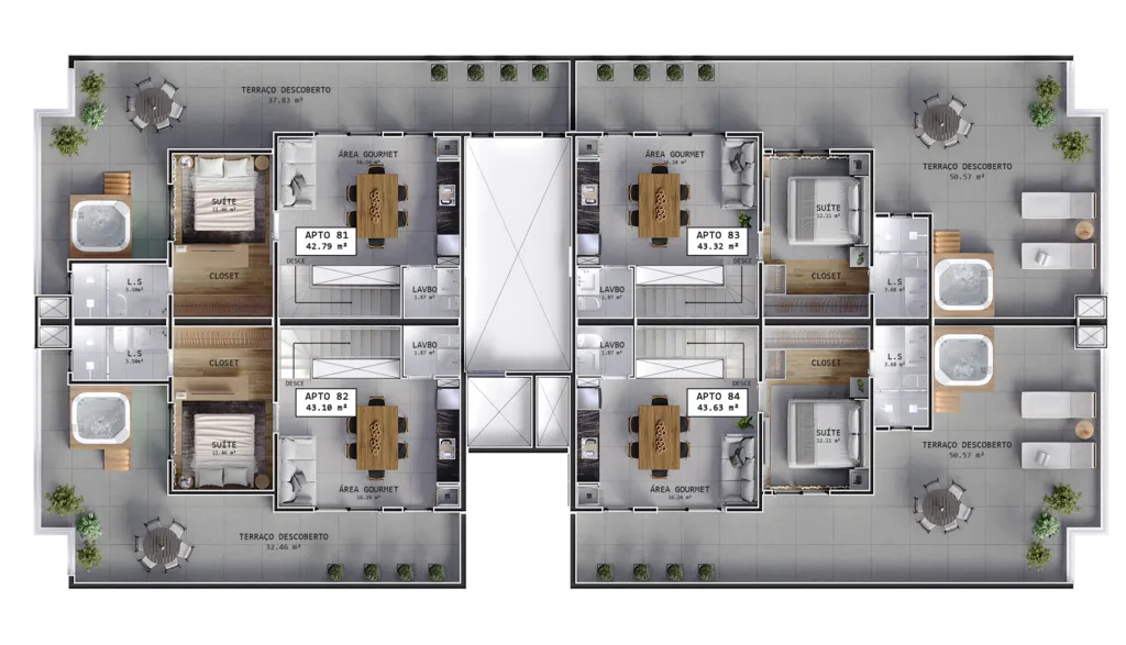 Imagem Apartamento de Alto Padrão à Venda em Curitiba-PR, 3 Quartos, 1 Suíte, 3 Banheiros, 2 Vagas, 98,18m² no Água Verde!