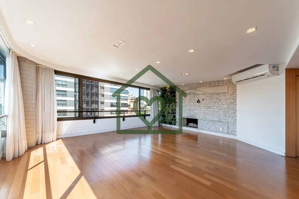 Imagem A Bridge Imóveis vende apartamento de 145 m², em andar alto, com 3 suítes, living para três ambi...