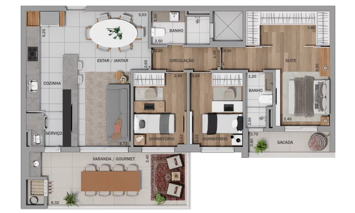 Imagem Apartamento 3 quartos sendo 1 suíte para venda no bairro Petrópolis em Caxias do Sul