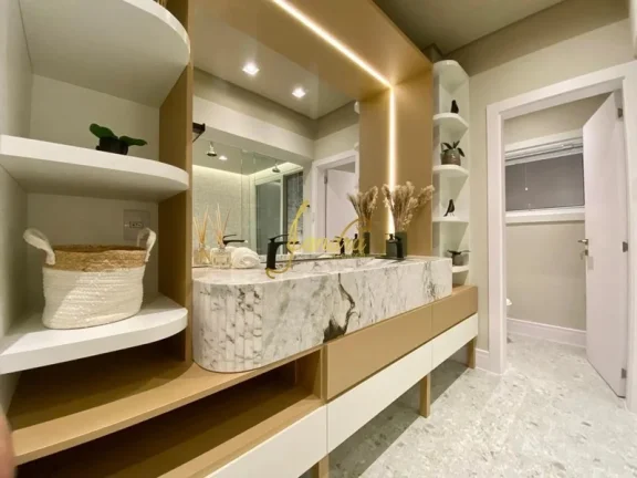 Imagem Sobrado condomínio fechado, com 04 suítes e SPA mobiliado e decorado