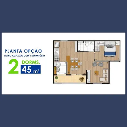Imagem Apartamento com 2 Quartos à Venda, 45 m² em Quitaúna - Osasco