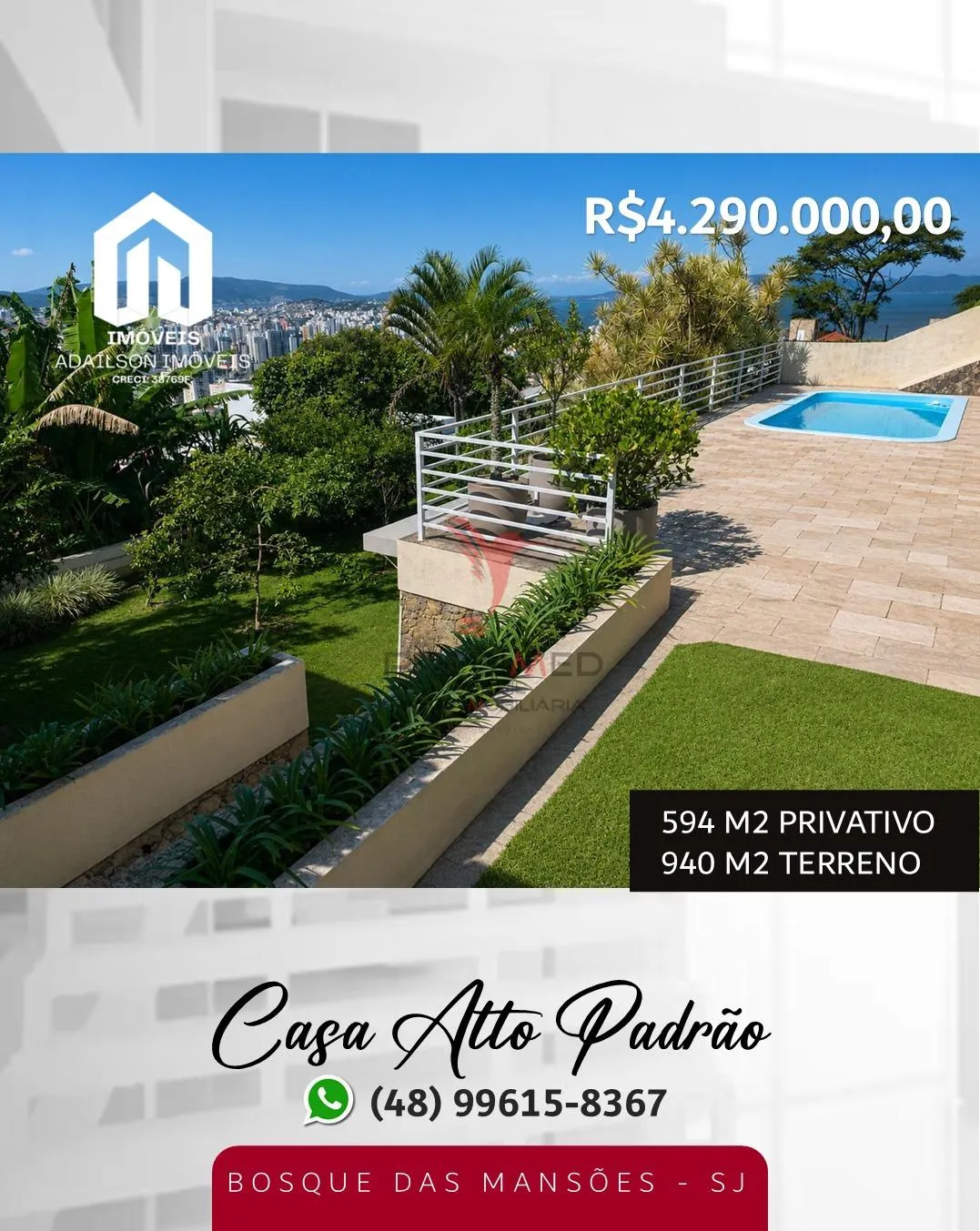 Imagem Casa Alto Padrão| Bosque das Mansões Em São Jose SC BRASIL á 15 minutos de Florianópolis