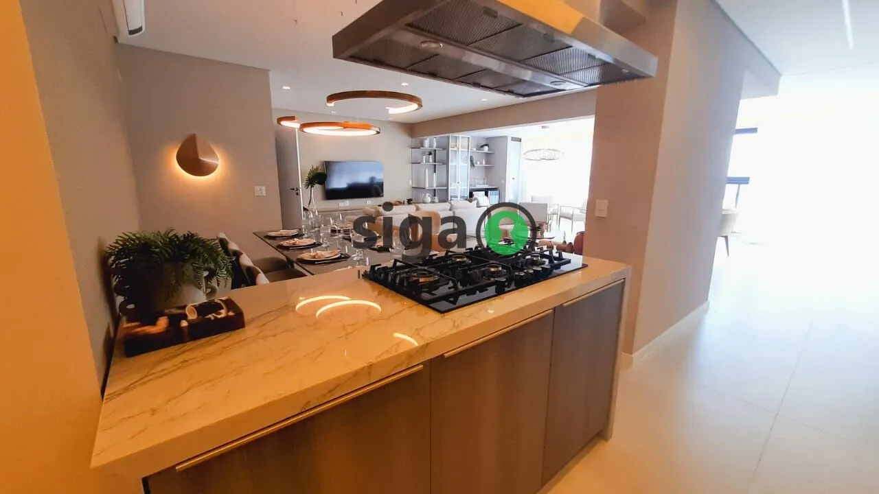 Imagem Apartamento mobiliado 196m² no EZ Parque da Cidade - 3 Suítes, 4 Vagas e Porteira Fechada