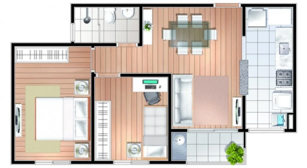 Imagem Apartamento à venda em São Bernardo do Campo: 3 quartos, 1 suíte, 2 banheiros, 1 vaga na garagem, 58m² - Condomínio Conquista Anchieta