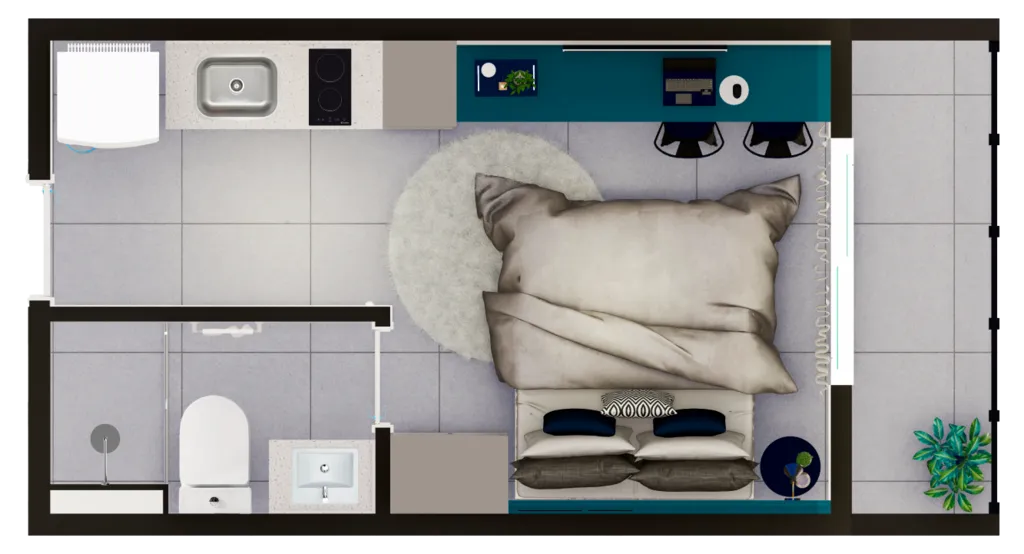Imagem Apartamento à venda no Centro de Curitiba-PR: 1 quarto, 1 banheiro, 1 vaga de garagem, 33,56 m² de área.