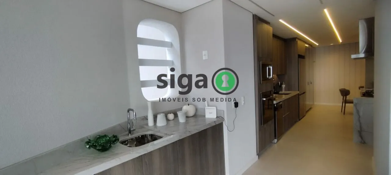 Imagem Apartamento mobiliado 196m² no EZ Parque da Cidade - 3 Suítes, 4 Vagas e Porteira Fechada