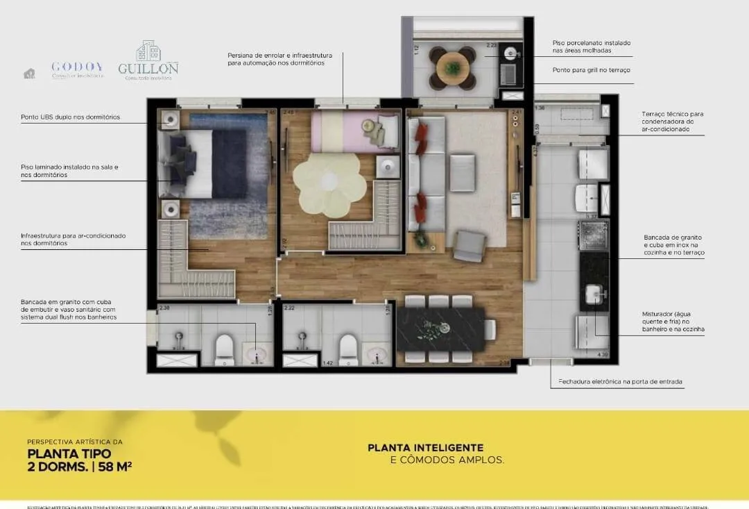 Foto do imóvel Apartamento à venda 2 Quartos, 1 Suite, 1 Vaga, 150.78M², Jardim Esplanada, São José dos Campos - SP | VISION COLINAS