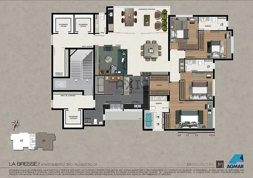 Imagem Apartamento 4 quartos no Vila da Serra - Lazer completo
