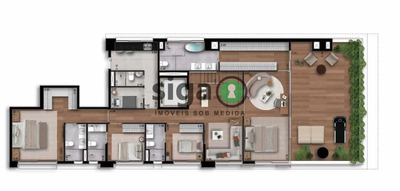 Imagem Cobertura duplex de 377m² no Jardim Paulista com exclusividade e luxo absoluto