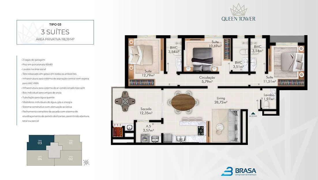 Imagem Apartamento à venda com 119m2 por R$ 1.600.000,00