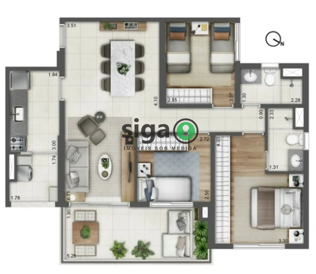 Imagem Apartamento à Venda no Morumbi - 2 quartos