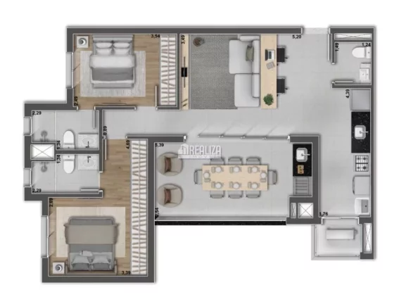 Imagem Encantador apartamento de 3 dormitórios no Residencial Hiali Home Club, Uberaba