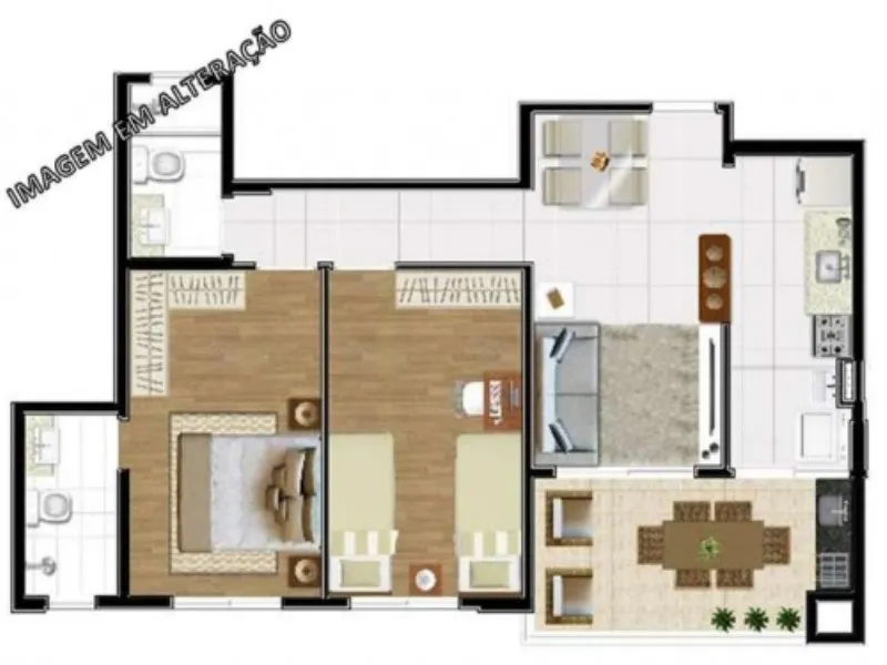 Imagem Apartamento de 2 quartos com 1 suíte e 66m² no Condomínio All Park São Caetano, Santa Maria - São Caetano do Sul-SP