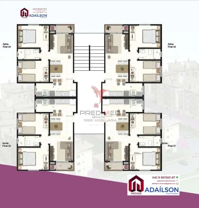 Imagem Apartamento a Venda novo 02 dormitórios com Sacada - Prado - Biguaçu/SC R$ 439.990.70