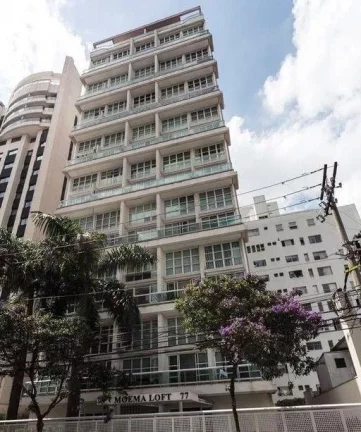 Imagem Flat disponível para venda no Condomínio Edifício Moema Loft, com 45m², 1 dormitório e 1 vaga de garagem