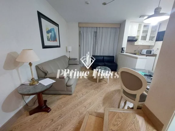 Imagem Flat disponível para venda no Hotel Paulista Wall Street, com 49m², 1 dormitório e 1 vaga de garagem