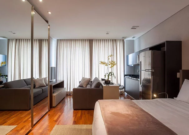 Imagem Flat para aluguel possui 35 metros quadrados com 1 quarto em Vila Olímpia