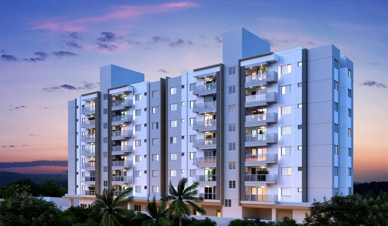 Imagem Apartamento à venda 2 Quartos, 1 Suite, 1 Vaga, 70.71M², Parque das Nações, Pindamonhangaba - SP | Residencial Heitor Villa Lobos
