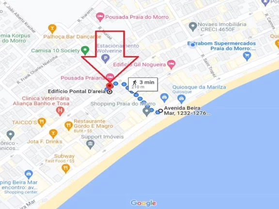 Imagem Apartamento Para Alugar Temporada Edifício Pontal D`Areia Avenida Praiana Praia do Morro Guarapari Ótima Localização bem no Centro da Orla da Praia e