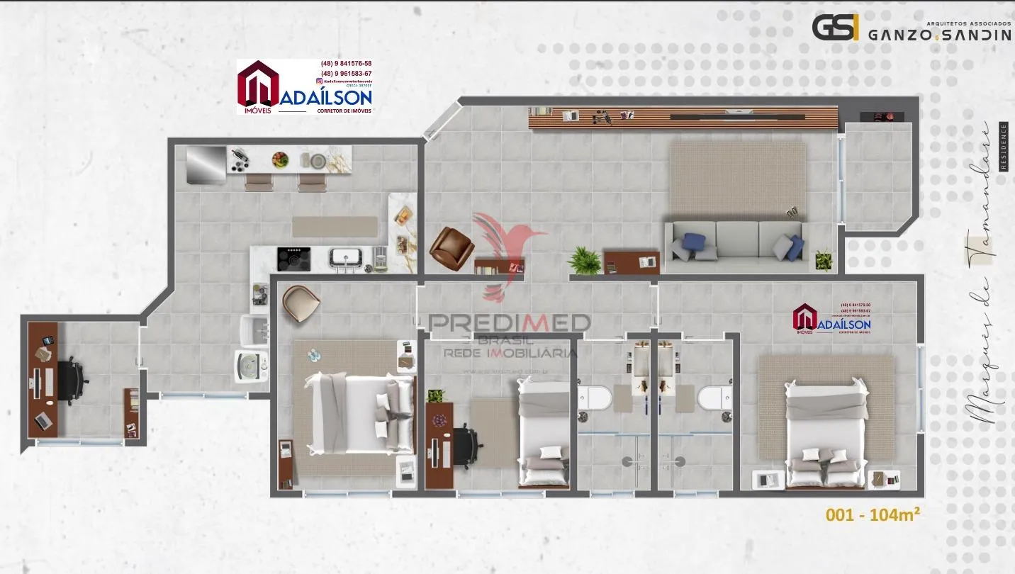 Imagem Apartamento à venda com 3 dorm um suítes, em construção, em Coqueiros Floripa SC