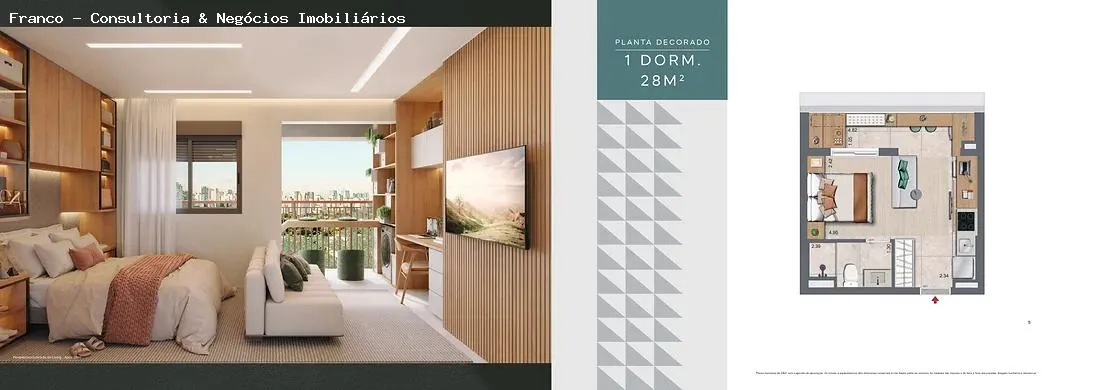 Imagem Apartamento para Venda em São Paulo, Brooklin Paulista, 1 dormitório, 1 banheiro