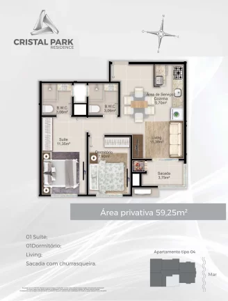 Imagem Cristal Park - Apartamento à venda no bairro Tabuleiro dos Oliveiras - Itapema/SC