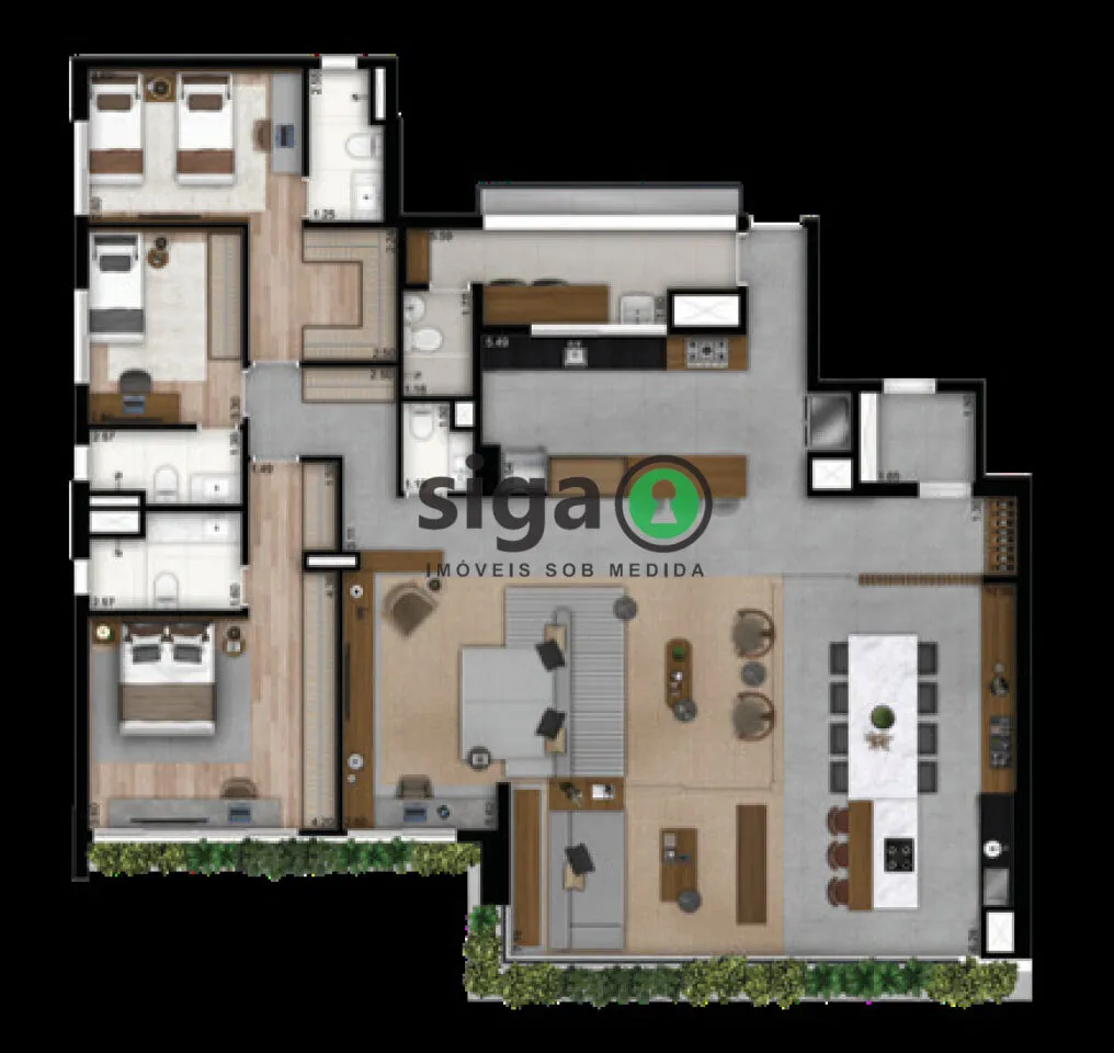 Imagem Apto à venda recém entregue, com 201m², no contrapiso, no Brooklin, Sem Mobilia, Brooklin