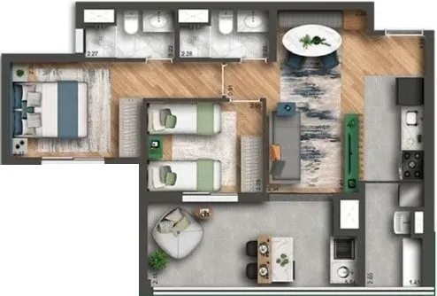 Imagem O Smart Home traz toda a qualidade com o melhor custo-benefício da Nova Klabin. Um condomínio de a...