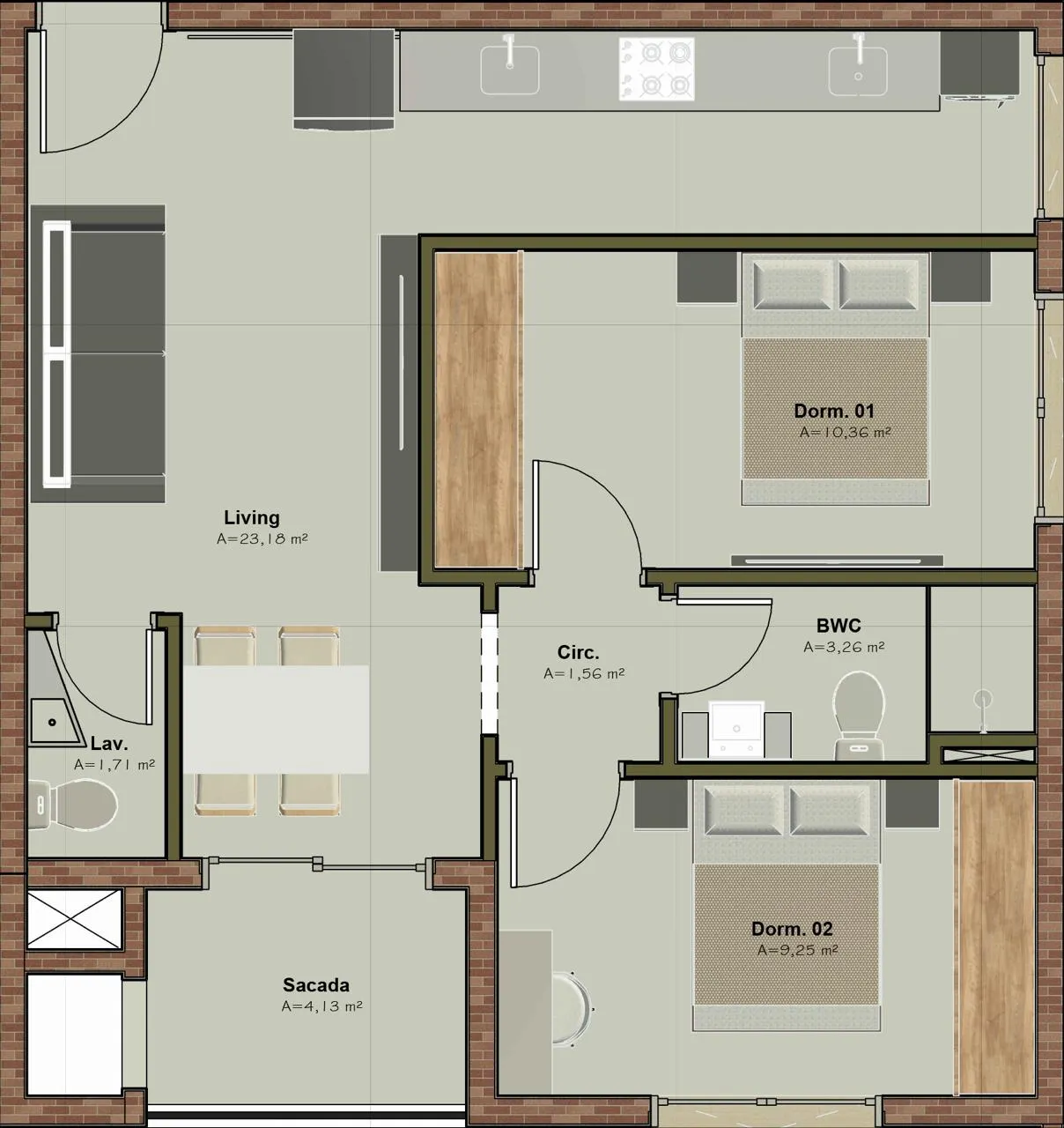 Imagem Apartamento à venda com 64m2 por R$ 860.000,00