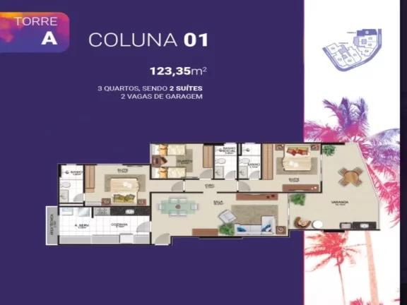Imagem Lançamento Apartamento com 3 quartos e 1 suíte na praia com venda facilitada