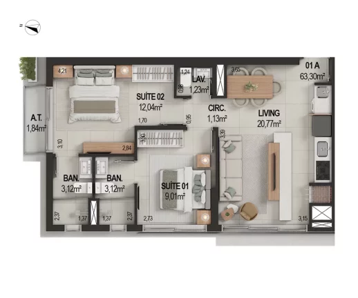 Imagem IT's - Fase 1 - Apartamento à venda no bairro Várzea - Itapema/SC