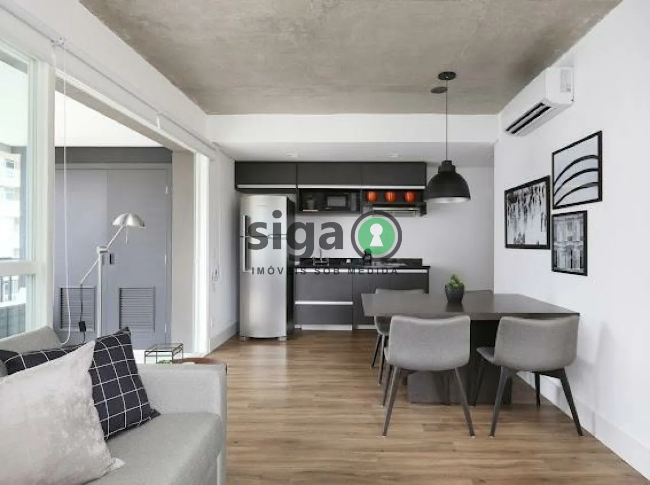 Imagem Studio com 64m², no Brooklin, com 1 quarto, 2 banheiros e 1 vaga, Mobiliado para Venda