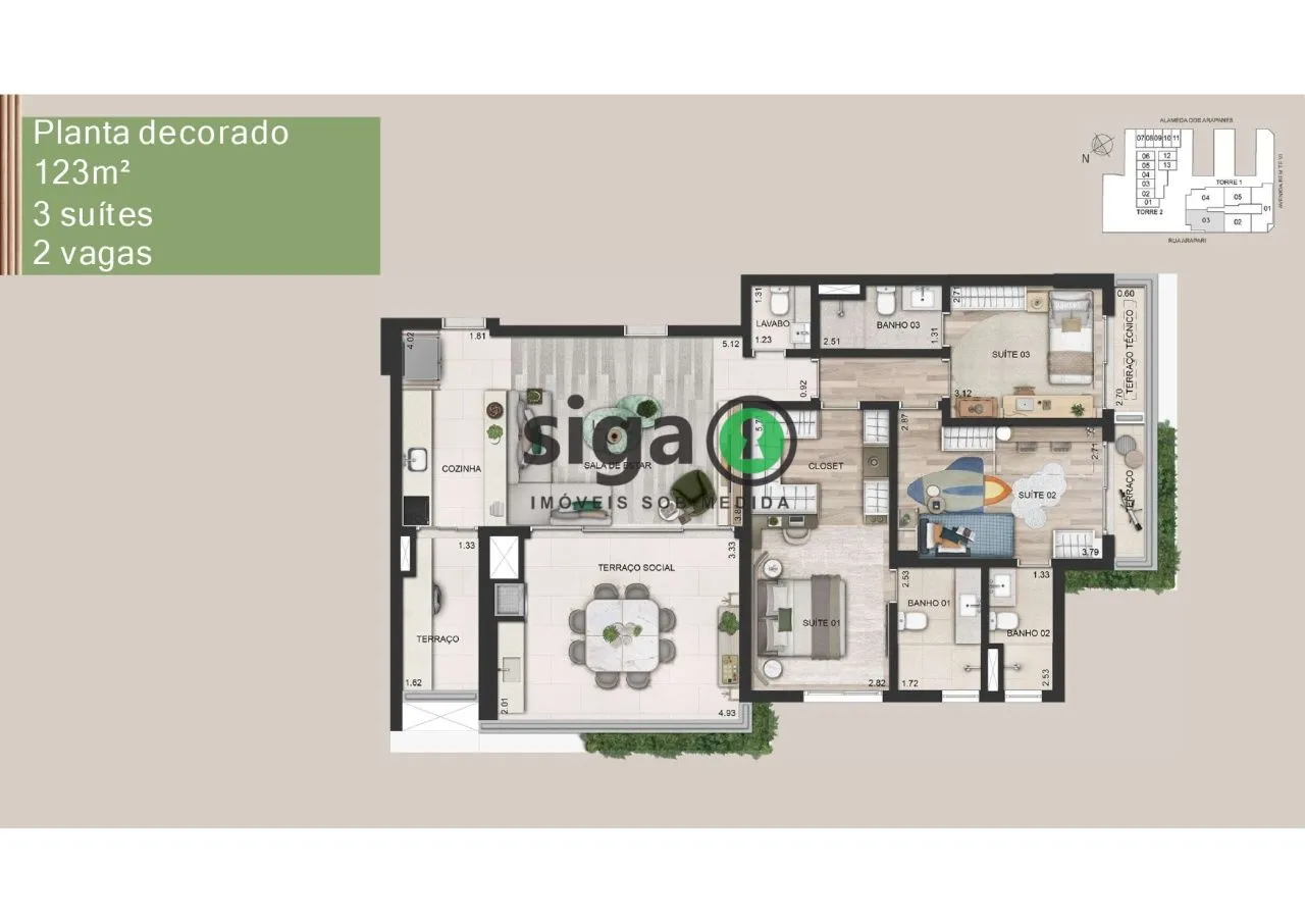 Imagem APARTAMENTO A VENDA COM 3 QUARTOS EM MOEMA PASSAROS