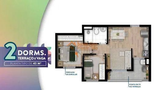 Imagem Apartamento com 2 dormitórios à venda, 43 m² por R$ 339.000,00 - Vila Augusta - Guarulhos/SP