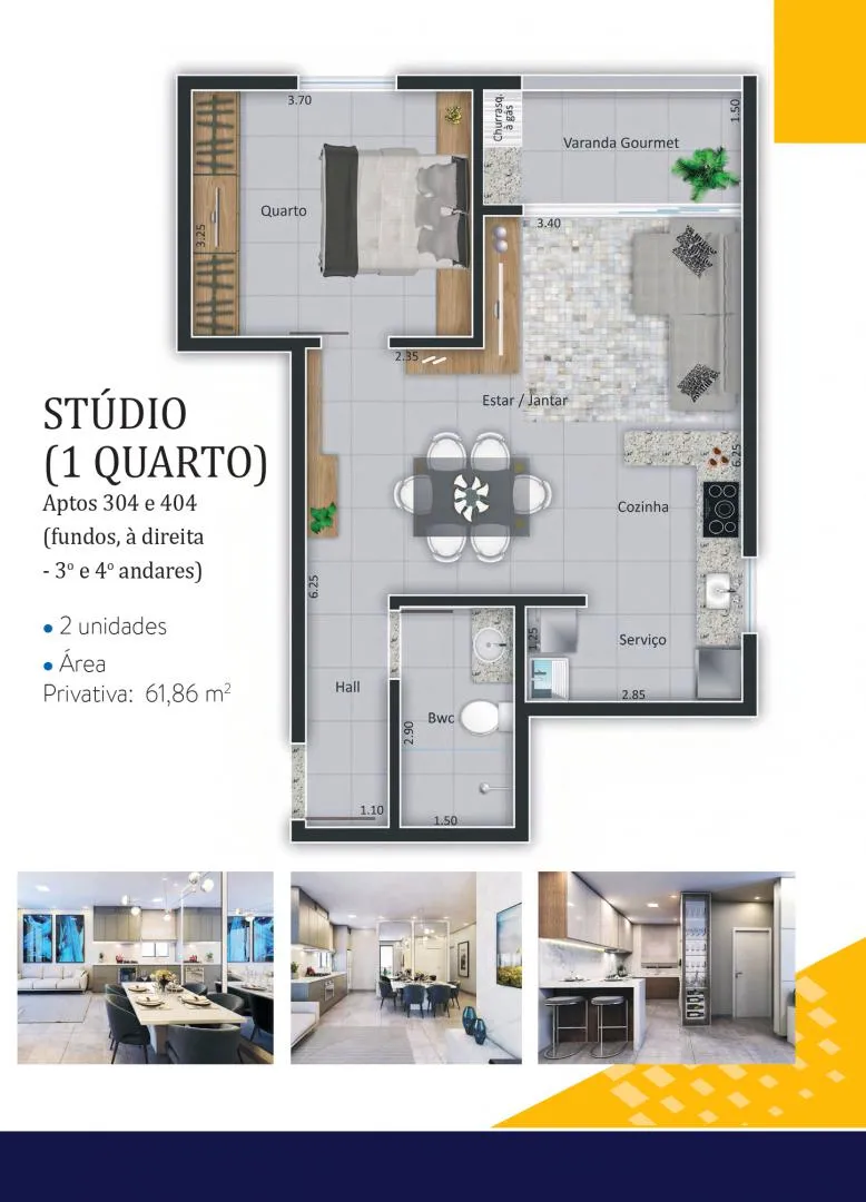 Imagem Lançamento: Apartamento no EDIFÍCIO LONDON RESIDENCE no Bairro Coqueiral em Cascavel - 178.63m² com portaria 24h