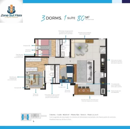 Imagem Apartamento à Venda No Planalto Paulista Com 3 Dormitórios Sendo 1 Suíte e 1 Vaga - Em Obras