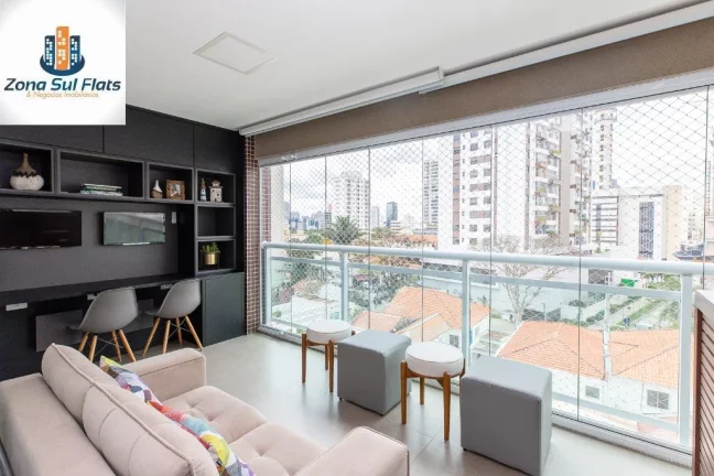 Imagem Apartamento Mobiliado à Venda No Brooklin Com 2 Dormitórios Sendo1 Suíte e 1 Vaga