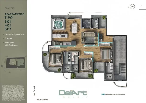 Imagem Apartamento LANÇAMENTO com 3 dormitórios à venda por R$ 2.635.000 - Balneário Caiobá - Matinhos/PR