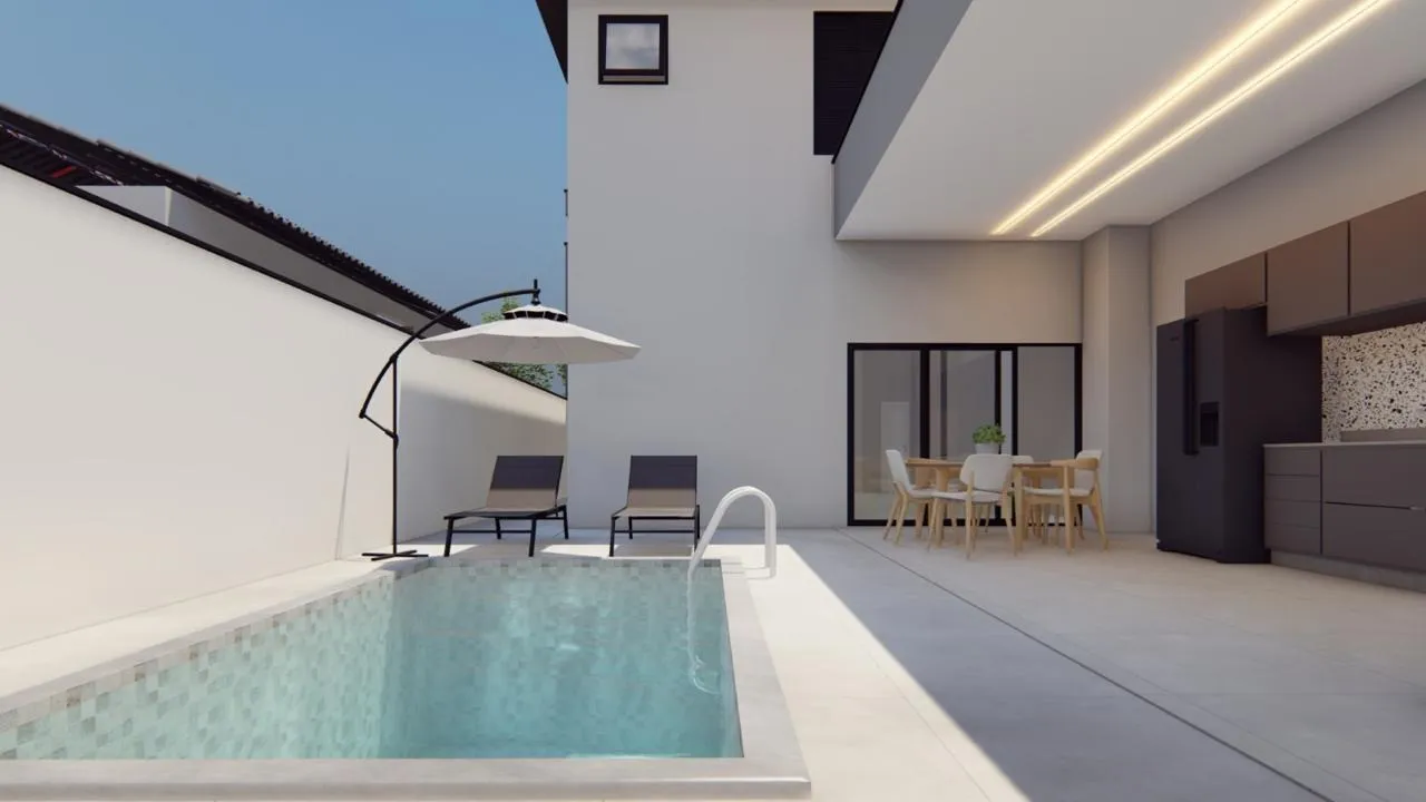 Imagem Sobrado Moderno no Condomínio Villagio Wanel - 3 Suítes, Piscina e Área Gourmet