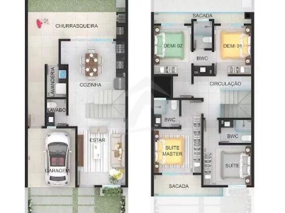 Imagem SOBRADO, 4 QUARTOS SENDO 2 SUÍTES, RAINHA DO MAR
