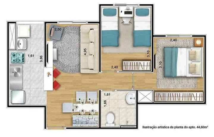 Imagem Apartamento com 2 Quartos à Venda, 44 m² em Jaraguá - São Paulo